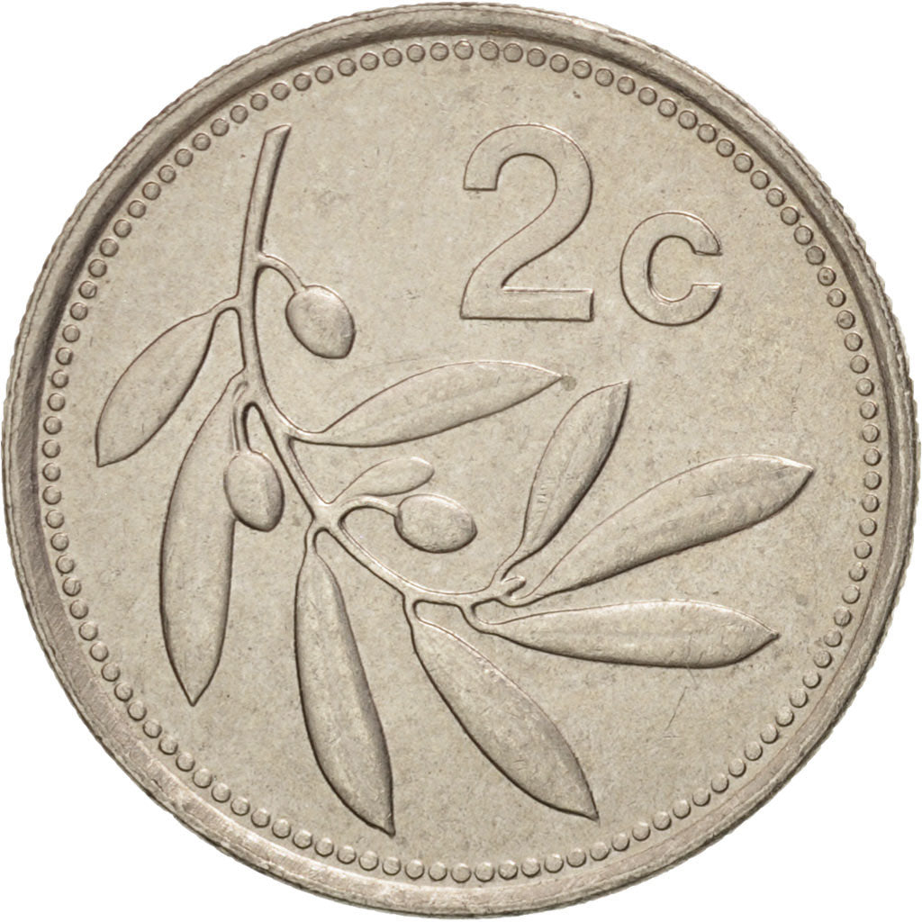 Coin, Malta, 2 Cents, 1995, MS(63), Copper-nickel, KM:94
