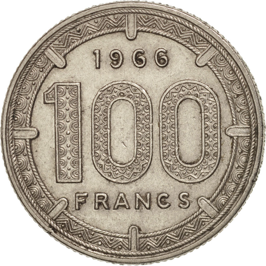 EQUATORIAL AFRICAN STATES, 100 Francs, 1966, Paris, EF(40-45), Nickel, KM:5