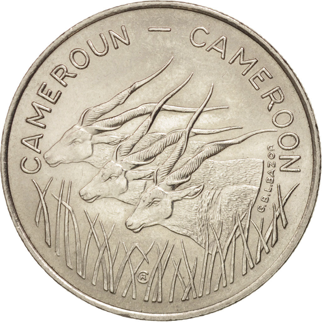 Cameroon, 100 Francs, 1975, Paris, MS(63), Nickel, KM:17