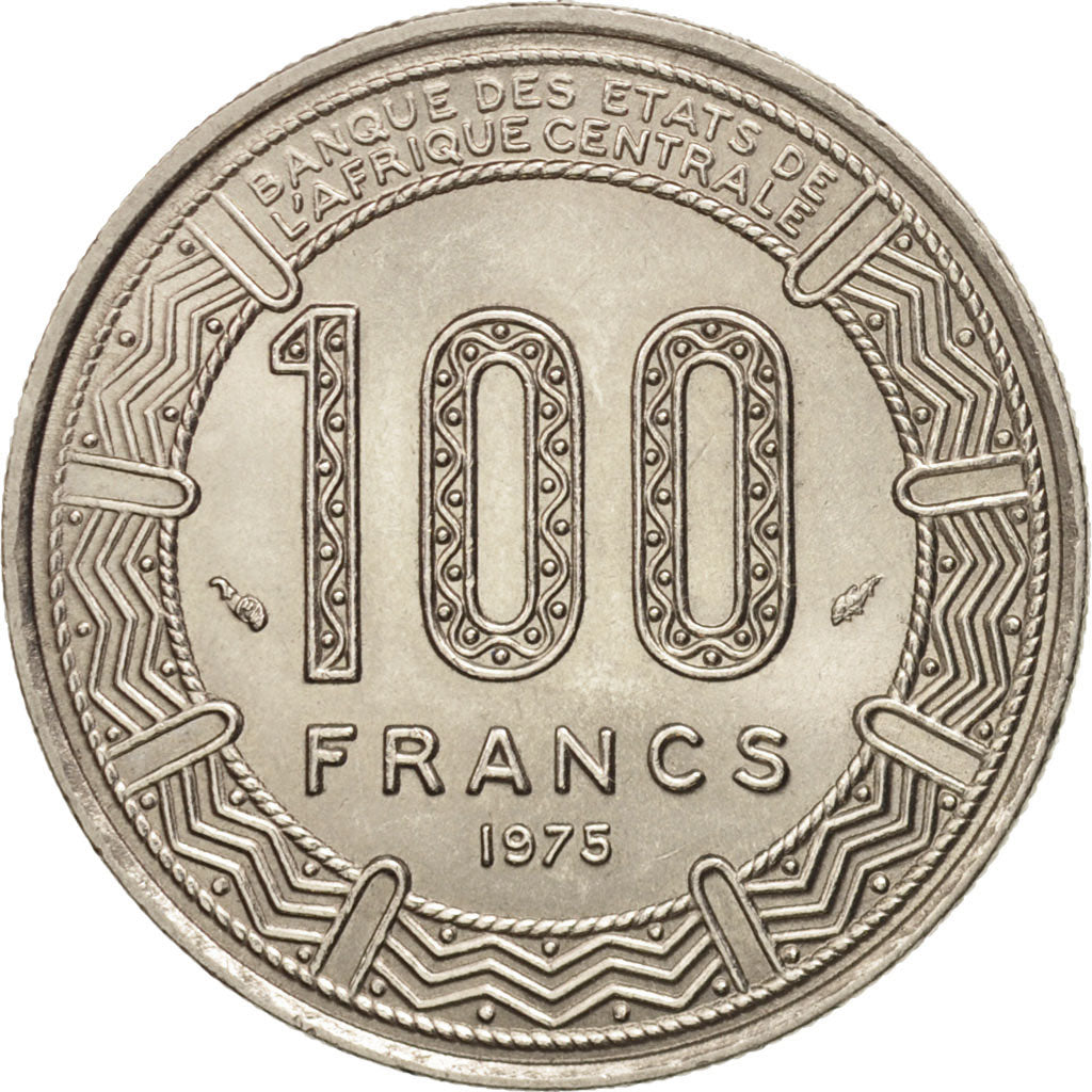 Cameroon, 100 Francs, 1975, Paris, MS(63), Nickel, KM:17