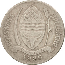 Coin, Botswana, 10 Thebe, 1980, British Royal Mint, VF(20-25), Copper-nickel