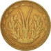 Moneda, Estados del África Occidental, 25 Francs, 1971, BC+, Aluminio - bronce
