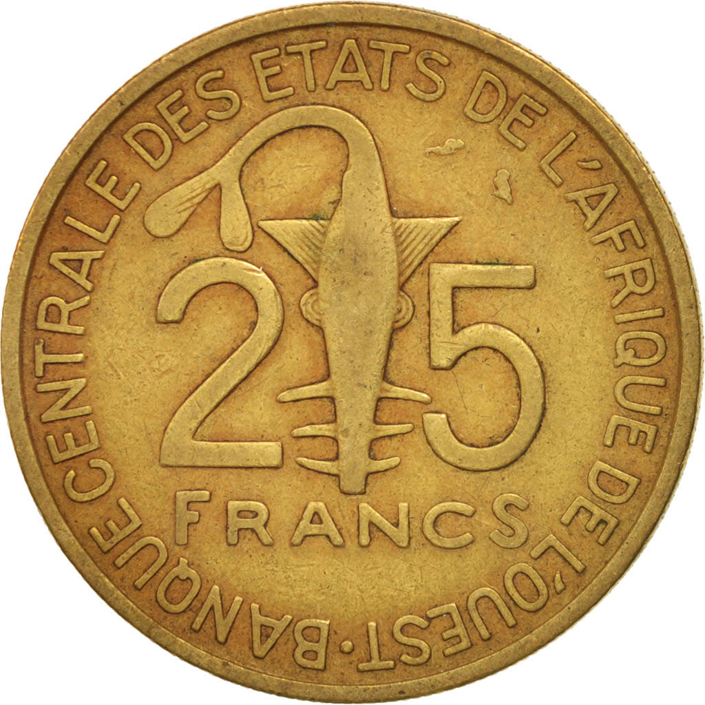 Moneta, Stati dell'Africa occidentale, 25 Francs, 1971, MB, Alluminio-bronzo