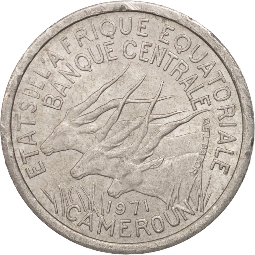 EQUATORIAL AFRICAN STATES, Franc, 1971, Paris, AU(50-53), Aluminum, KM:6