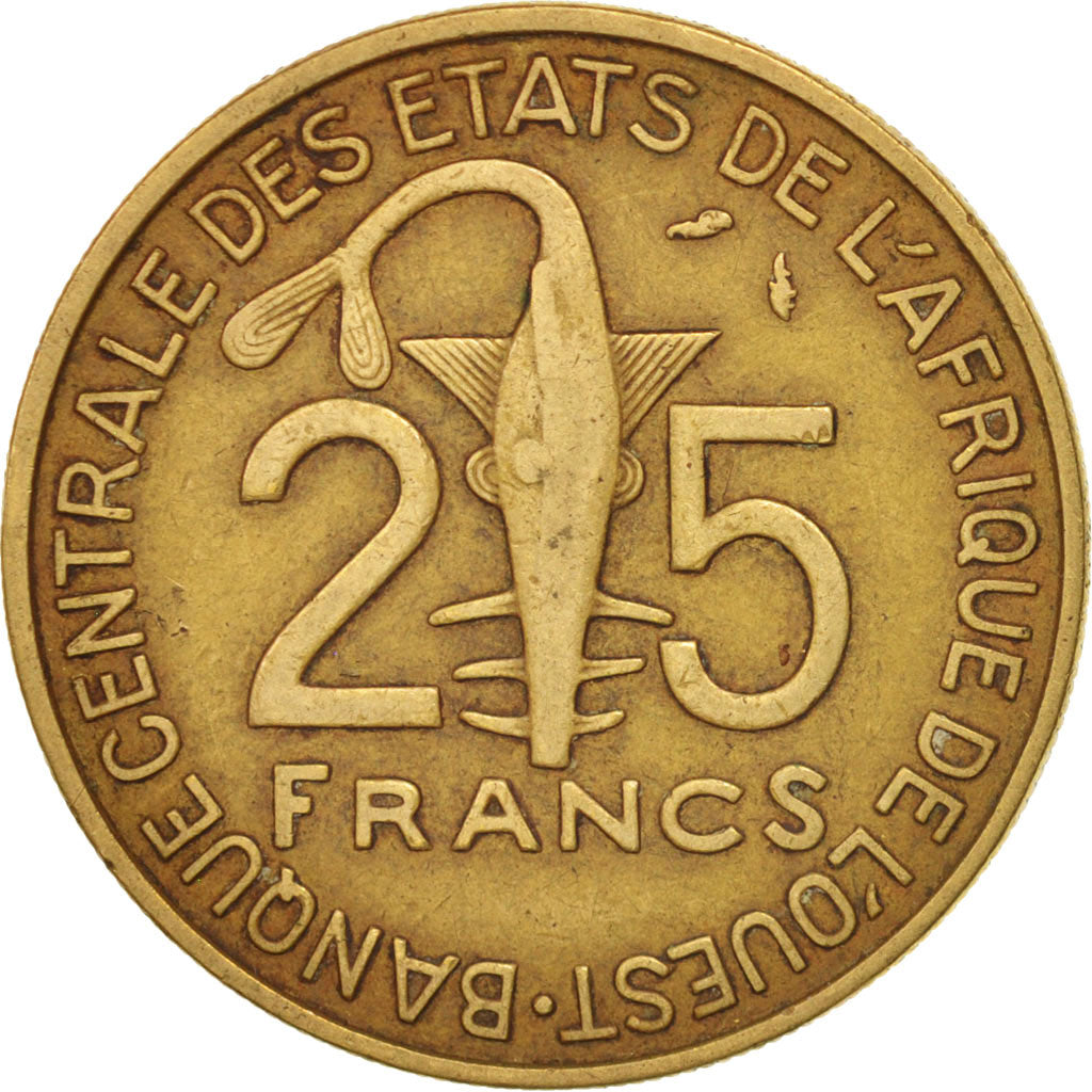 West African States, 25 Francs, 1994, VF(20-25), Aluminum-Bronze, KM:9