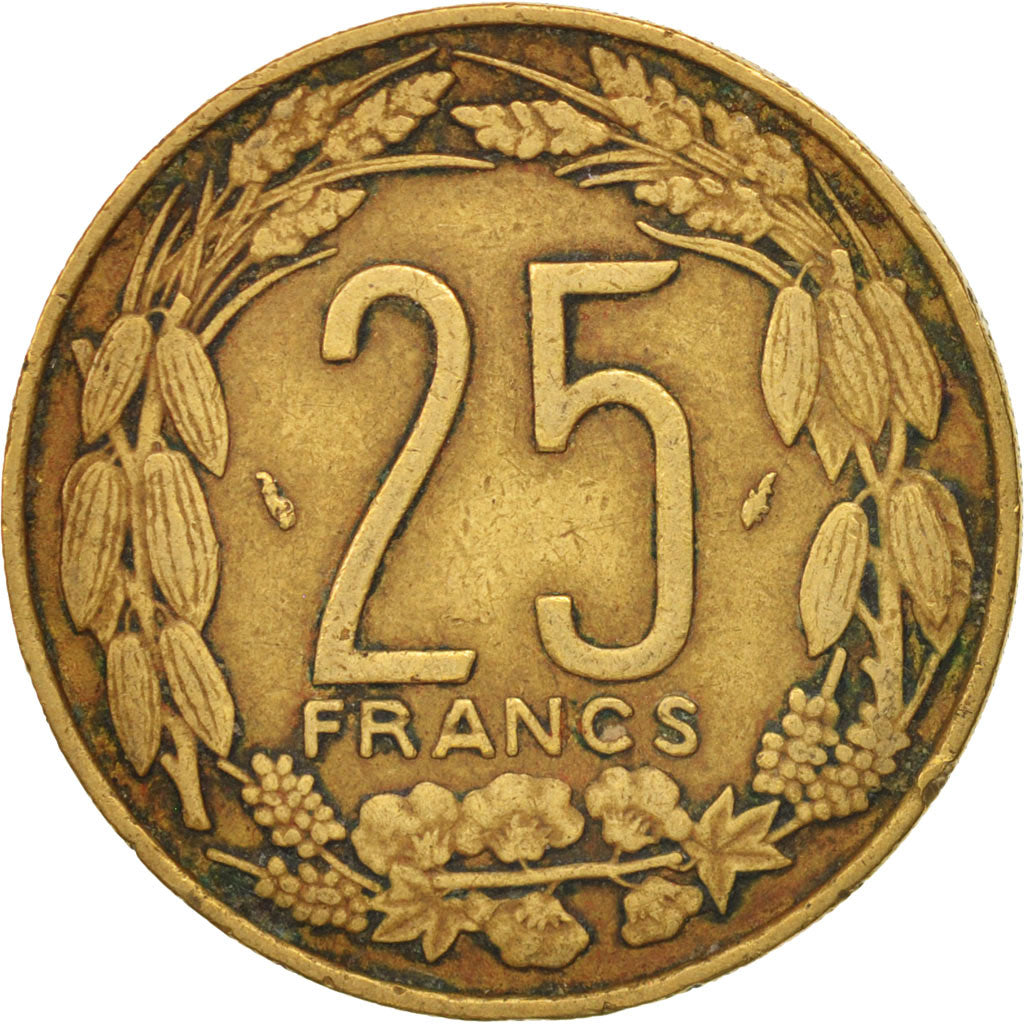 Moneta, Państwa Afryki Środkowej, 25 Francs, 1975, Paris, EF(40-45)