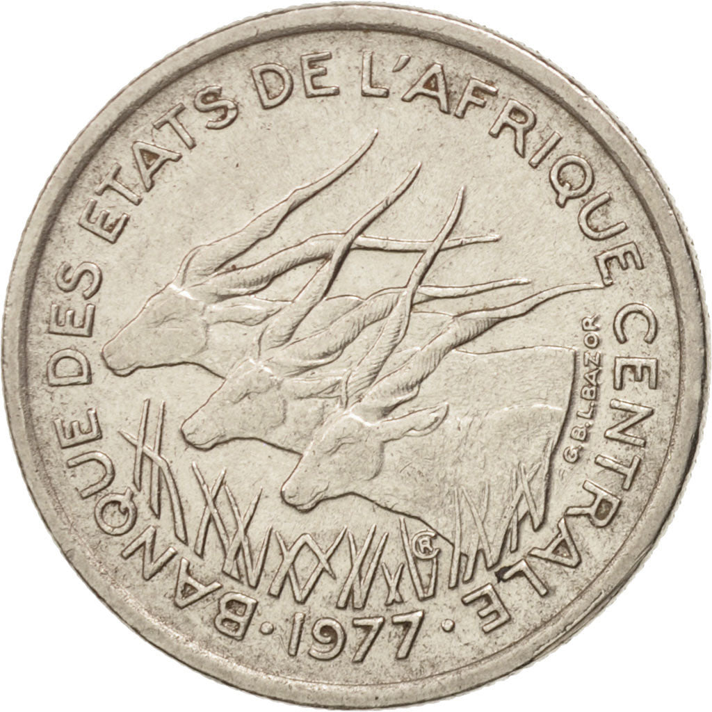 Coin, Central African States, 50 Francs, 1977, Paris, EF(40-45), Nickel, KM:11