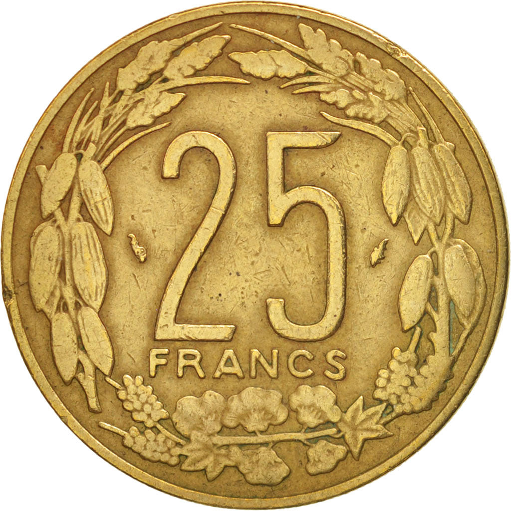 Central African States, 25 Francs, 1976, Paris, VF(20-25), KM:10