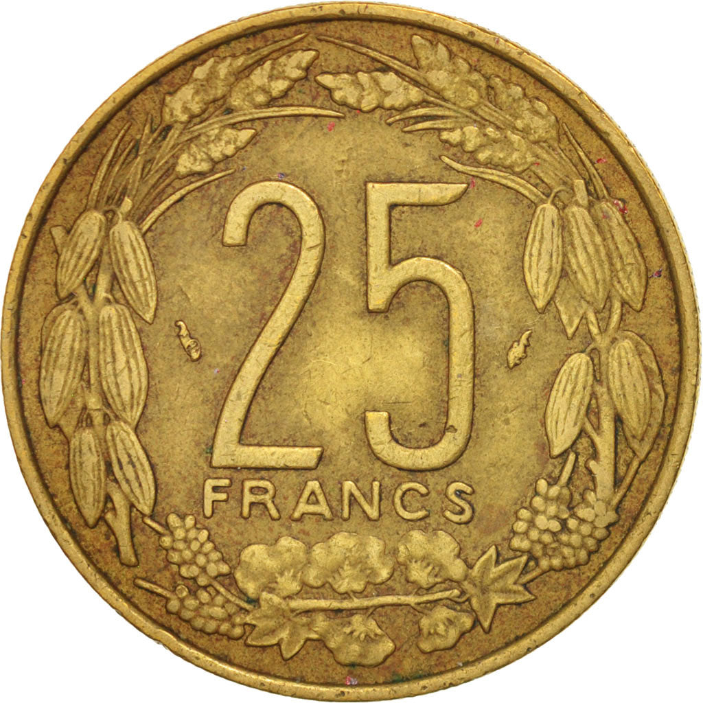 Central African States, 25 Francs, 1985, Paris, EF(40-45), KM:10