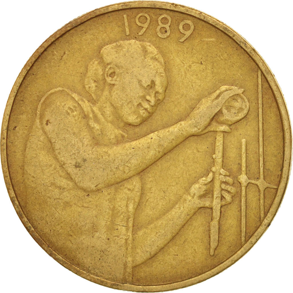 West African States, 25 Francs, 1989, TB+, Aluminum-Bronze, KM:9