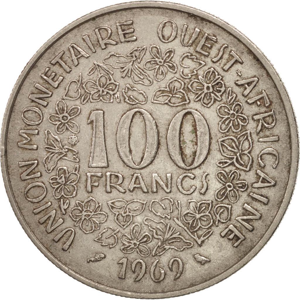 Münze, West African States, 100 Francs, 1969, SS, Nickel, KM:4