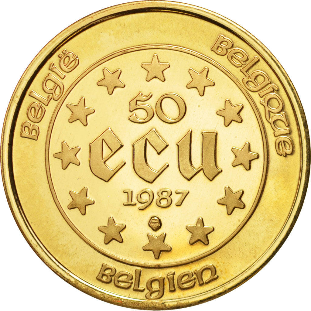Moneta, Belgio, Baudouin I, 50 Ecu, 1987, FDC, Oro, KM:167