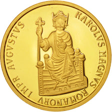 Belgium, Baudouin I, 50 Ecu Charlemagne, 1989, MS(65-70), Gold, KM:174