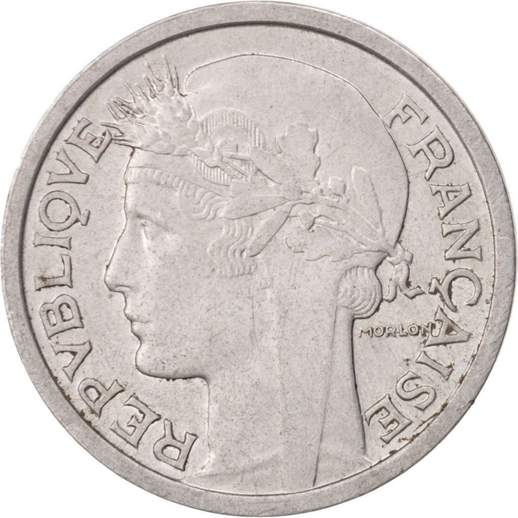 Munten, Frankrijk, Morlon, Franc, 1944, Castelsarrasin, ZF+, Aluminium