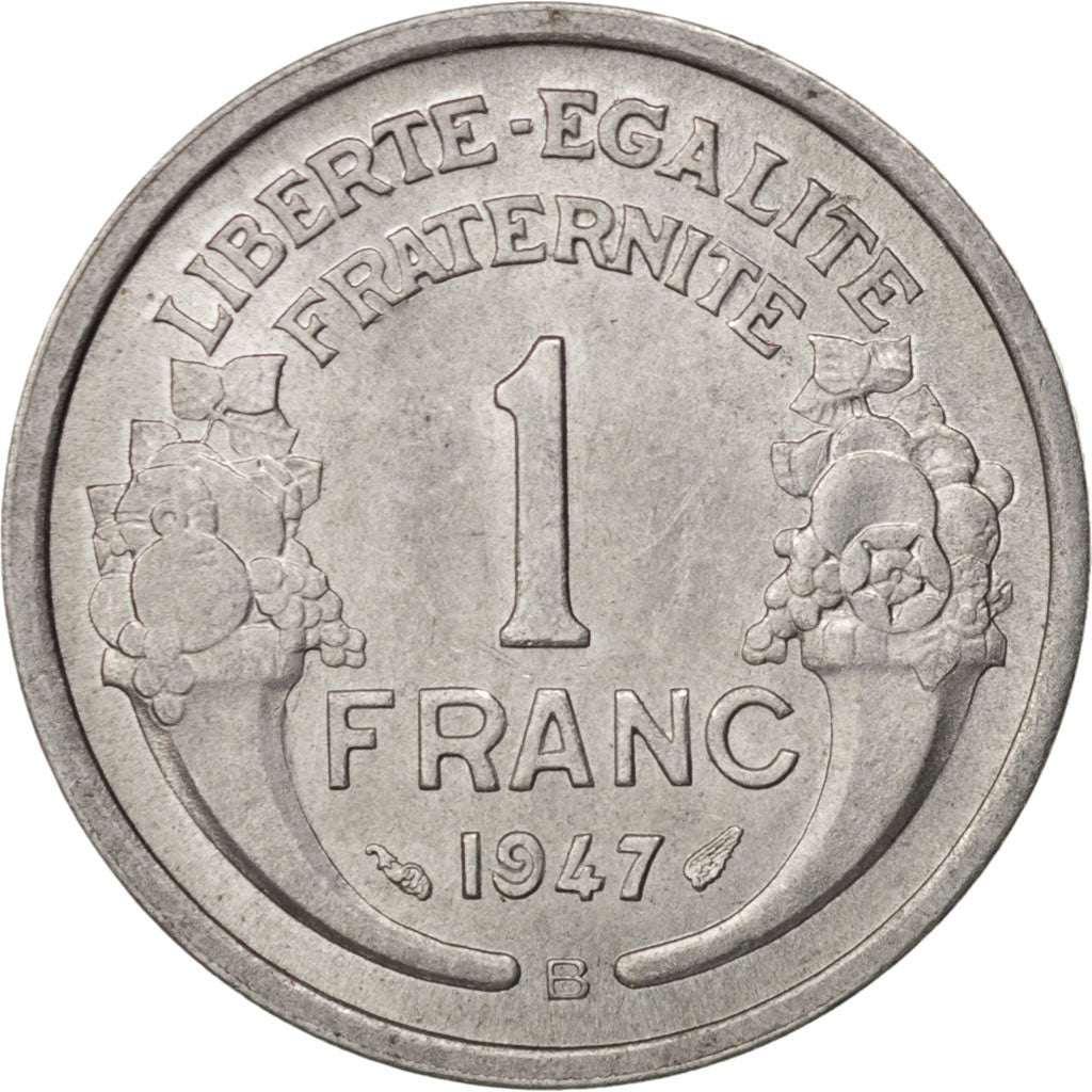Moneta, Francja, Morlon, Franc, 1947, Beaumont - Le Roger, AU(55-58), Aluminium