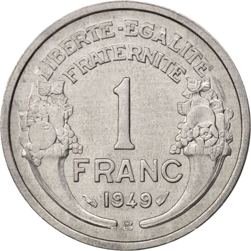 Münze, Frankreich, Morlon, Franc, 1949, Beaumont - Le Roger, VZ+, Aluminium