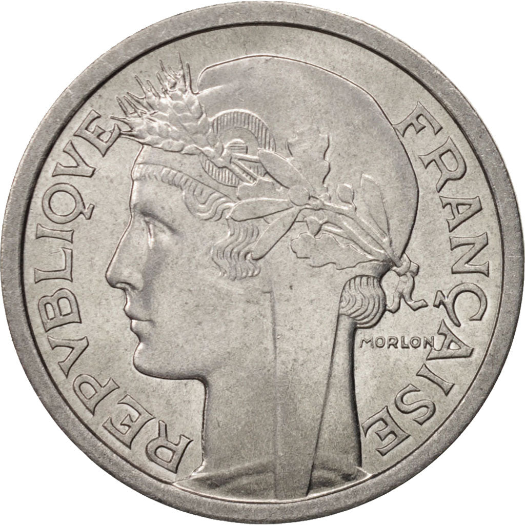 Coin, France, Morlon, Franc, 1957, Beaumont - Le Roger, MS(63), Aluminum