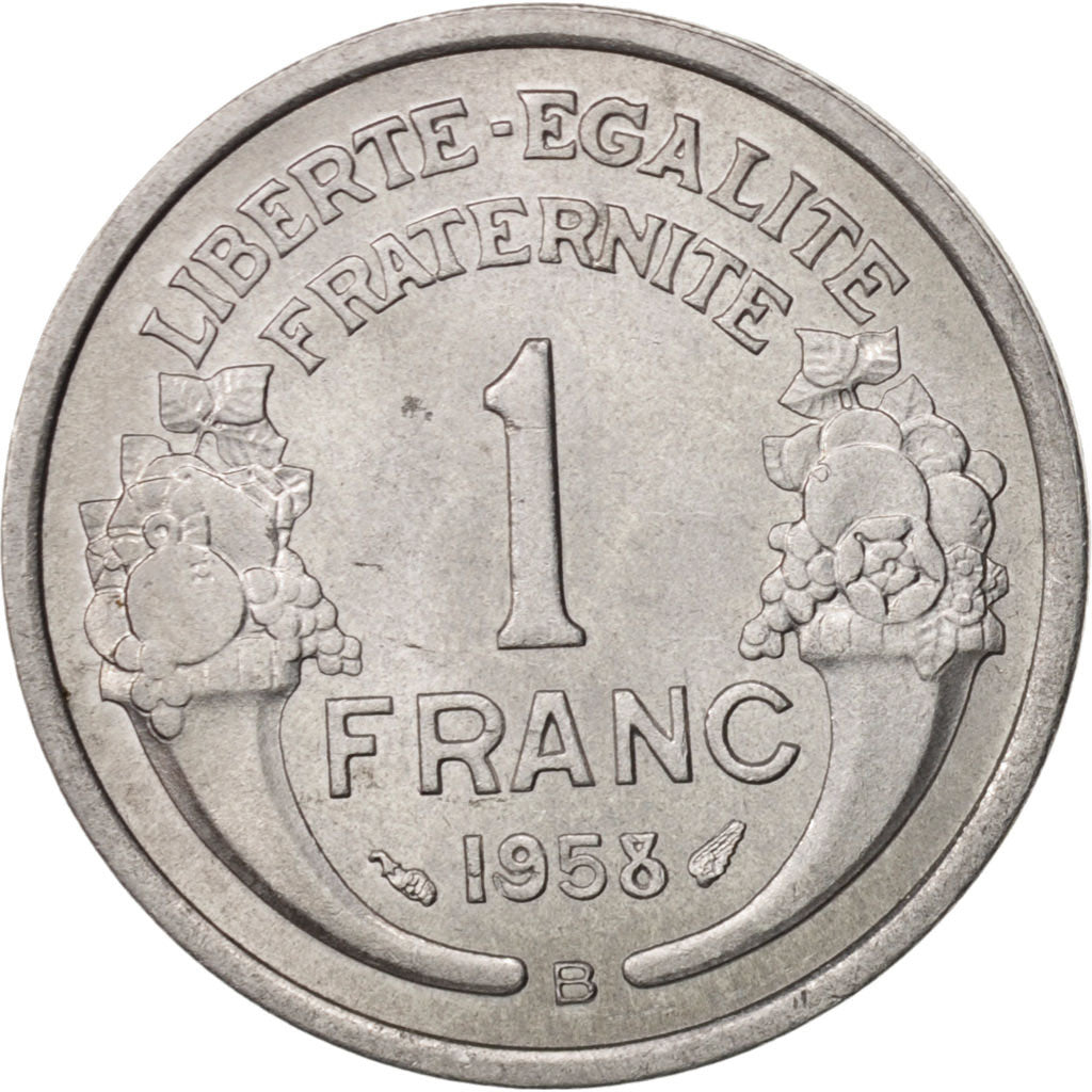 Coin, France, Morlon, Franc, 1958, Beaumont - Le Roger, MS(60-62), Aluminum