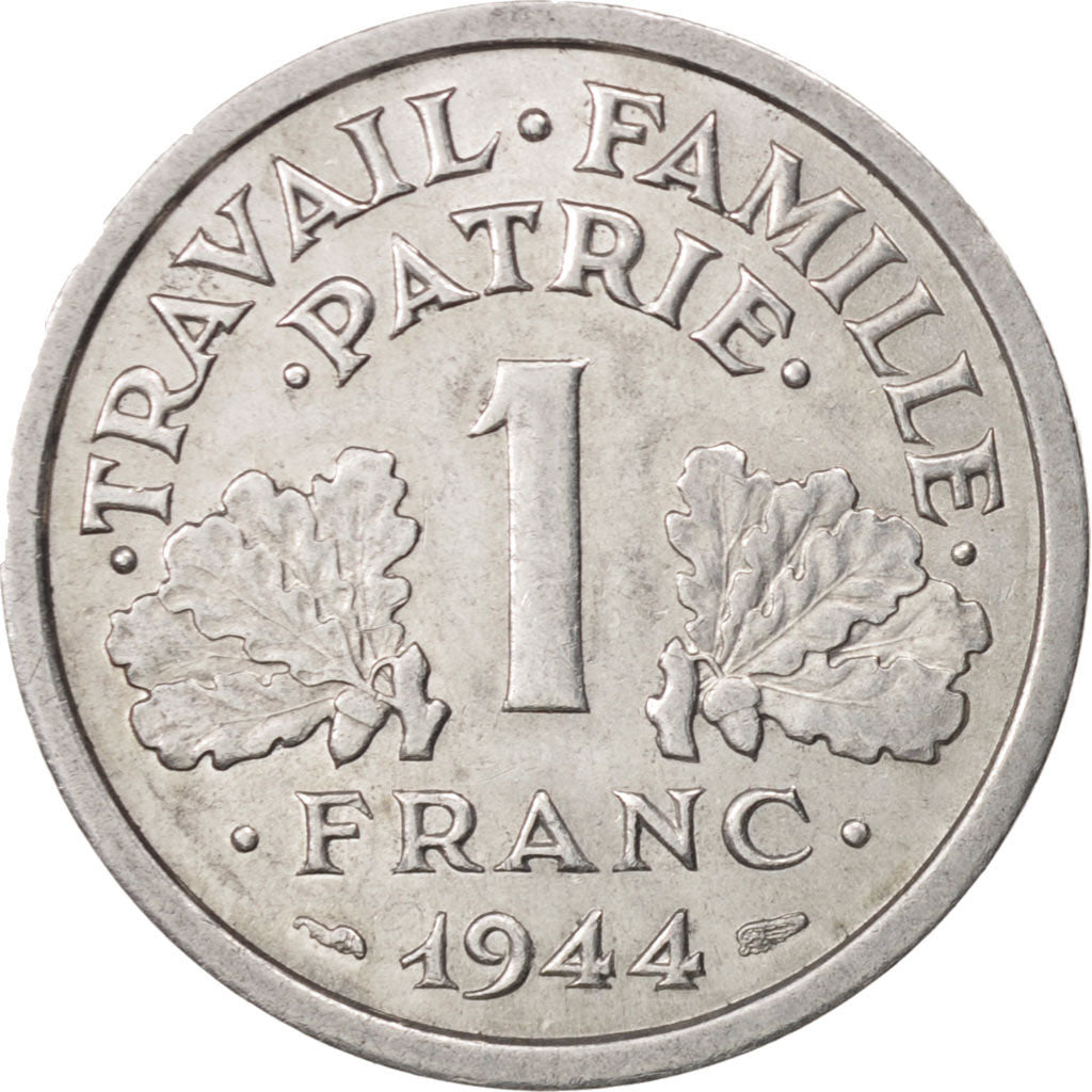 Coin, France, Bazor, Franc, 1944, Rouen, EF(40-45), Aluminum, KM:902.2