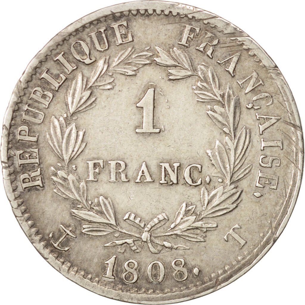 Münze, Frankreich, Napoléon I, Franc, 1808, Nantes, SS+, Silber, KM:682.12