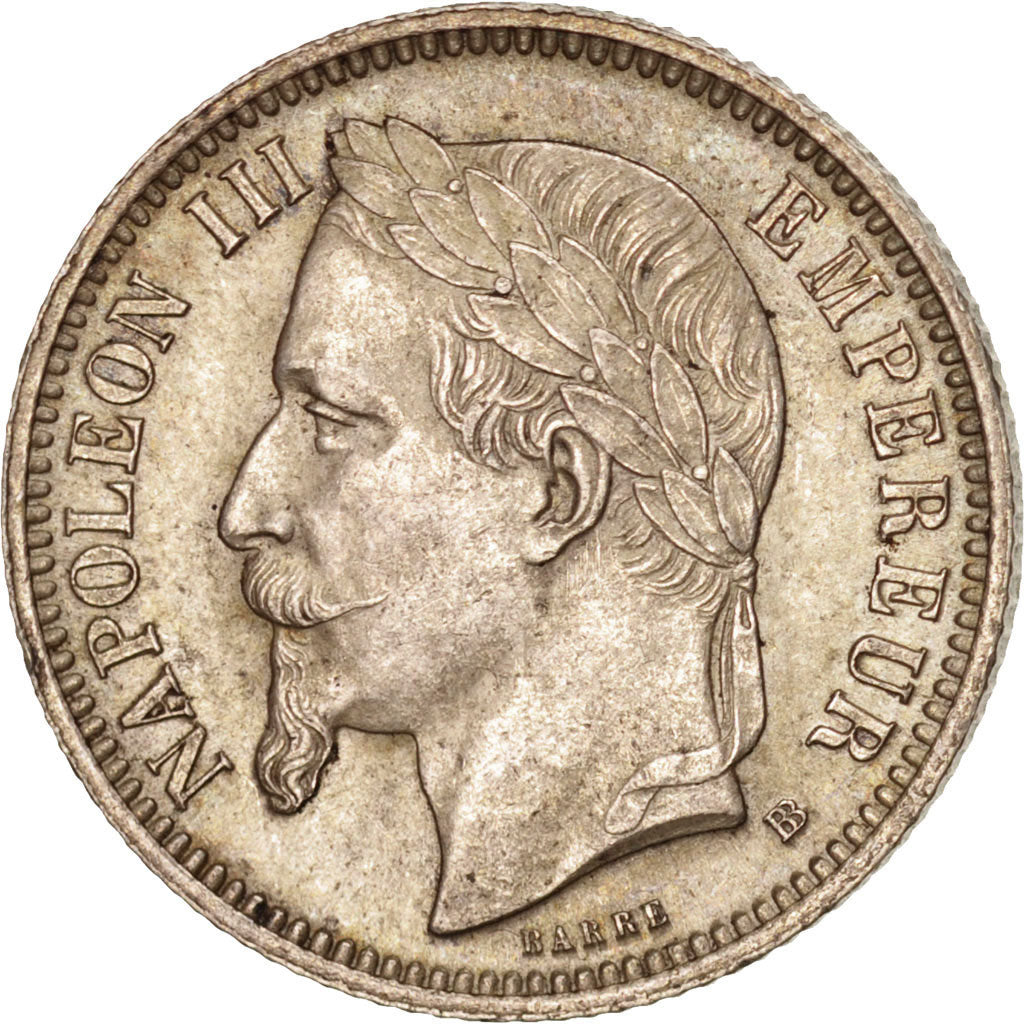 France, Napoleon III, Franc, 1870, Strasbourg, MS(60-62), Silver, KM:806.2