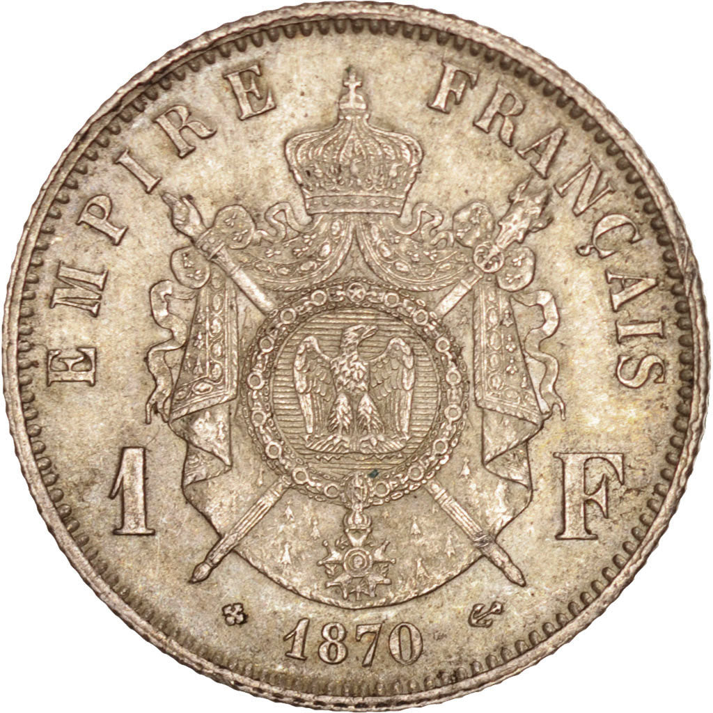 France, Napoleon III, Franc, 1870, Strasbourg, MS(60-62), Silver, KM:806.2