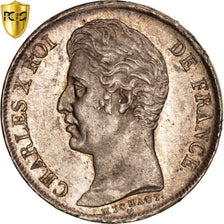 France, Charles X, Franc, 1828, Bordeaux, PCGS, MS63, Silver, KM:724.7