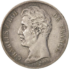Moneda, Francia, Charles X, Franc, 1829, Rouen, MBC, Plata, KM:724.2