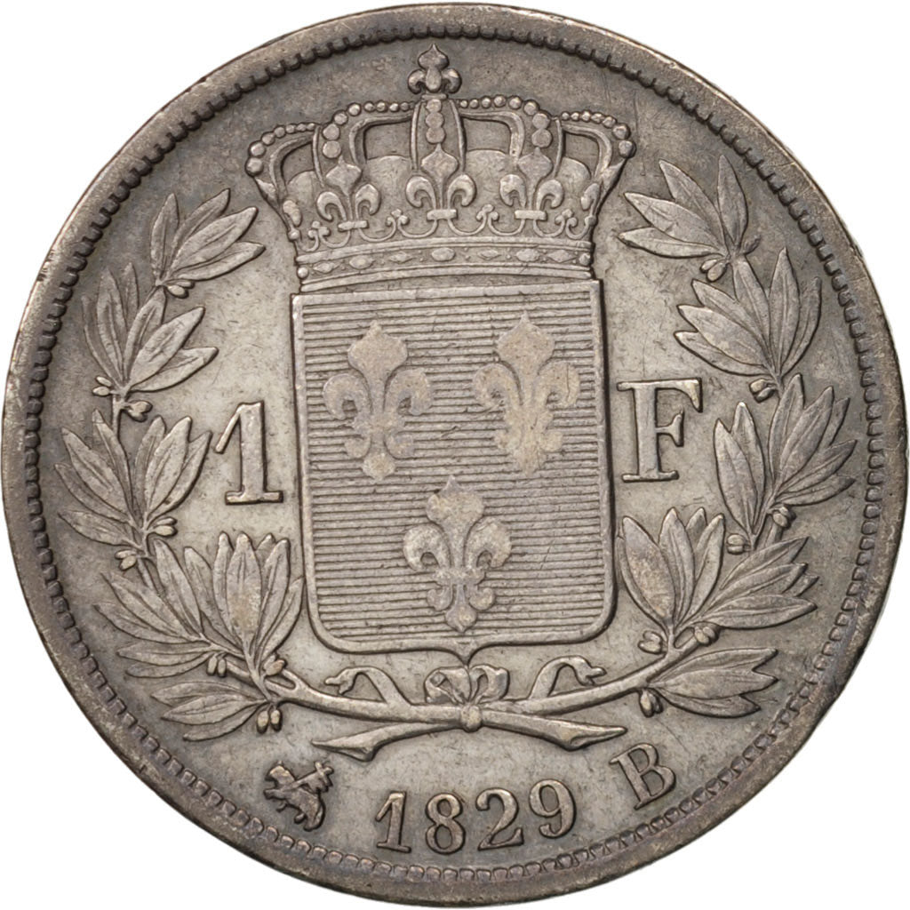 Coin, France, Charles X, Franc, 1829, Rouen, EF(40-45), Silver, KM:724.2