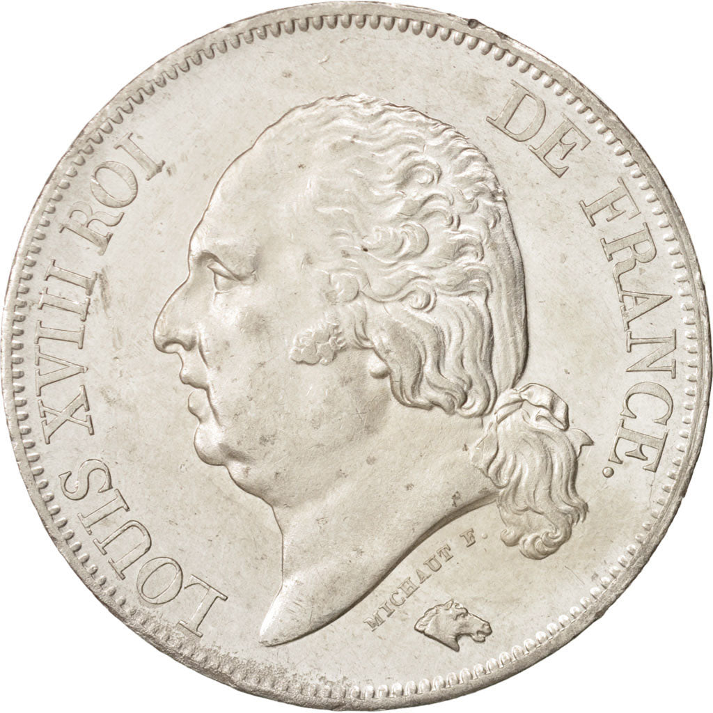 Coin, France, Louis XVIII, Louis XVIII, 5 Francs, 1822, Lille, AU(55-58)