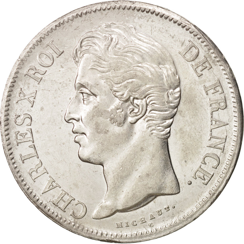 France, Charles X, 5 Francs, 1828, Lille, AU(50-53), Silver, KM:728.13