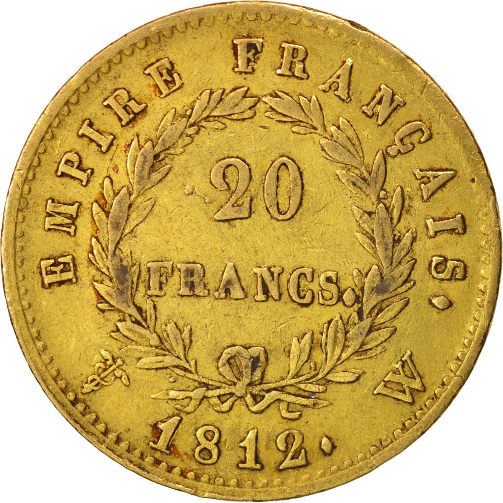 France, Napoléon I, 20 Francs, 1812, Lille, TTB, Or, KM:695.10, Gadoury:1025
