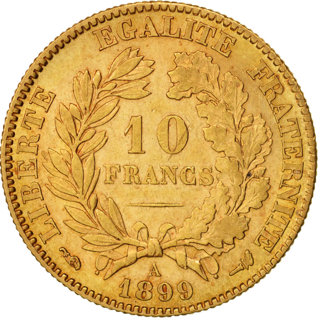 France, Cérès, 10 Francs, 1899, Paris, AU(50-53), Gold, KM:830, Gadoury:1016