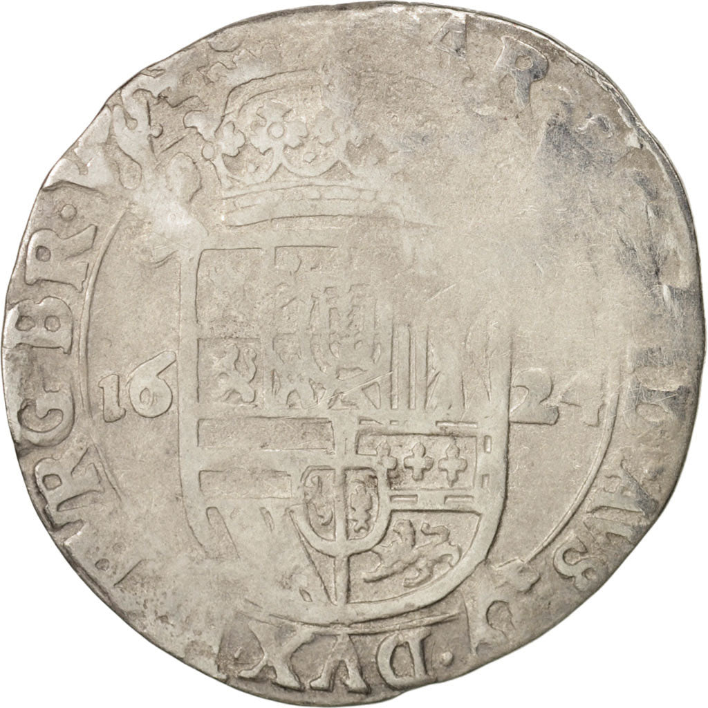 Paesi Bassi Spagnoli, BRABANT, Philip IV, Escalin, 1624, Antwerp, MB, Argento...