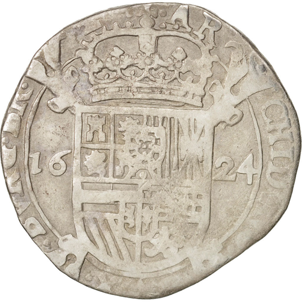 Spanish Netherlands, BRABANT, Escalin, 1624, Brussels, VF(30-35), KM:52.3