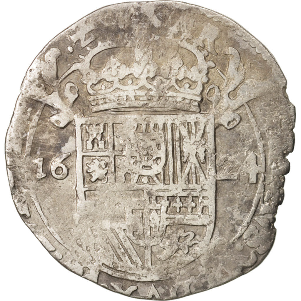 Spanish Netherlands, BRABANT, Escalin, 1624, Brussels, VF(20-25), KM:52.3