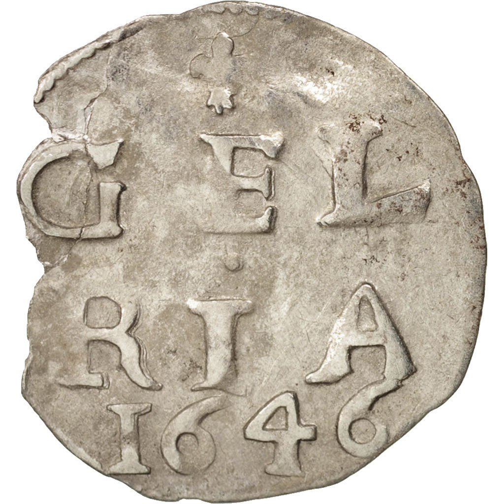 Netherlands, GELDERLAND, 2 Stuivers, 1646, VF(30-35), Silver, KM:26.2