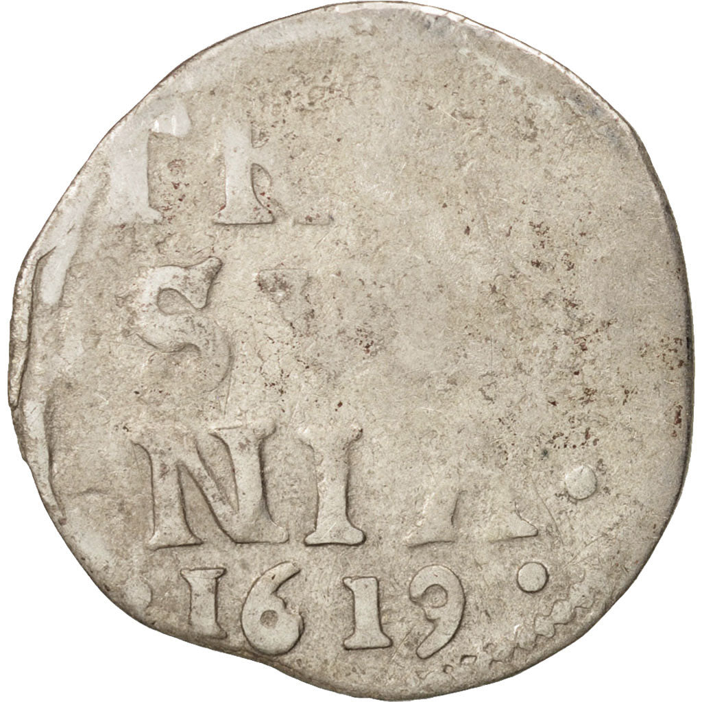 Netherlands, OVERYSSEL, 2 Stuivers, 1619, F(12-15), Silver, KM:19.1