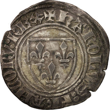 Moneda, Francia, Charles VI, Blanc Guénar, Tournai, MBC, Vellón, Duplessy:377
