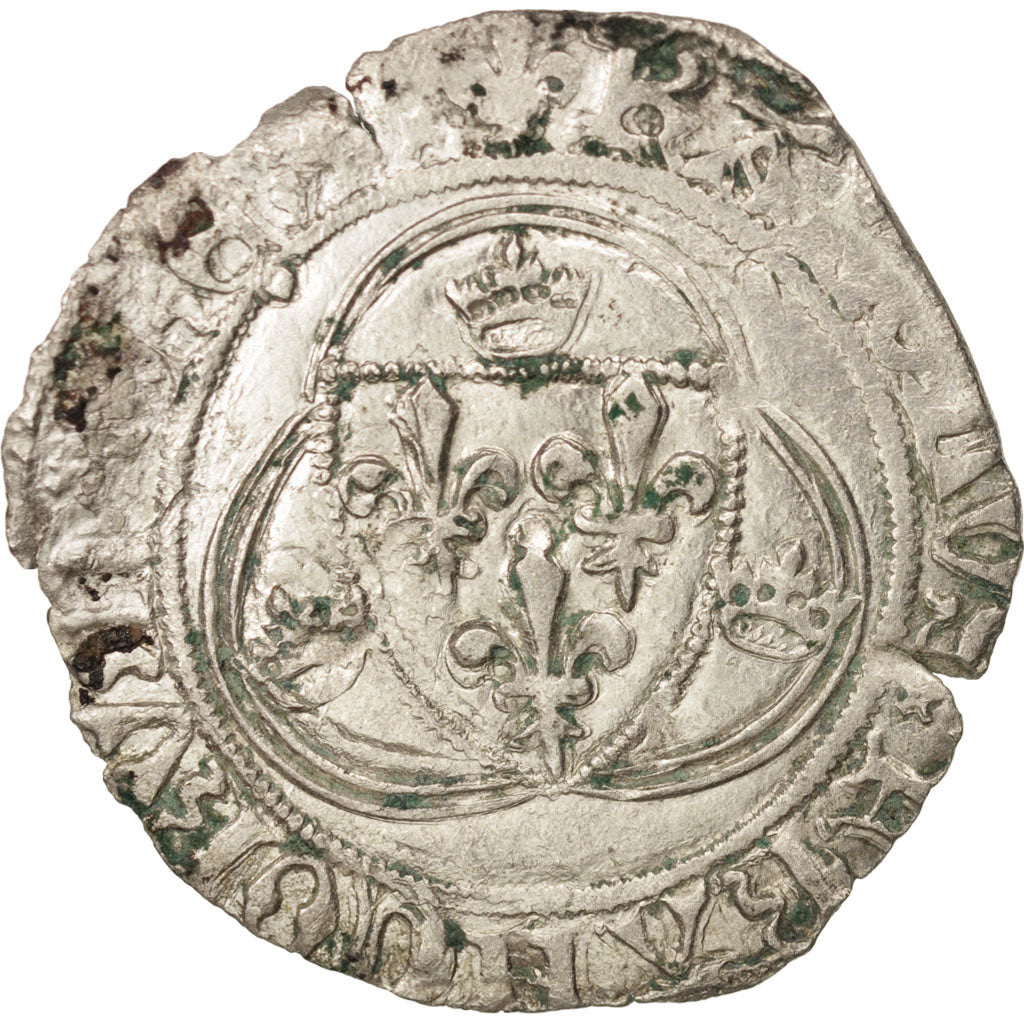 Coin, France, Charles VII, Blanc à la couronne, Paris, EF(40-45), Billon