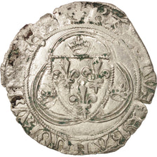 Monnaie, France, Charles VII, Blanc à la couronne, Paris, TTB, Billon