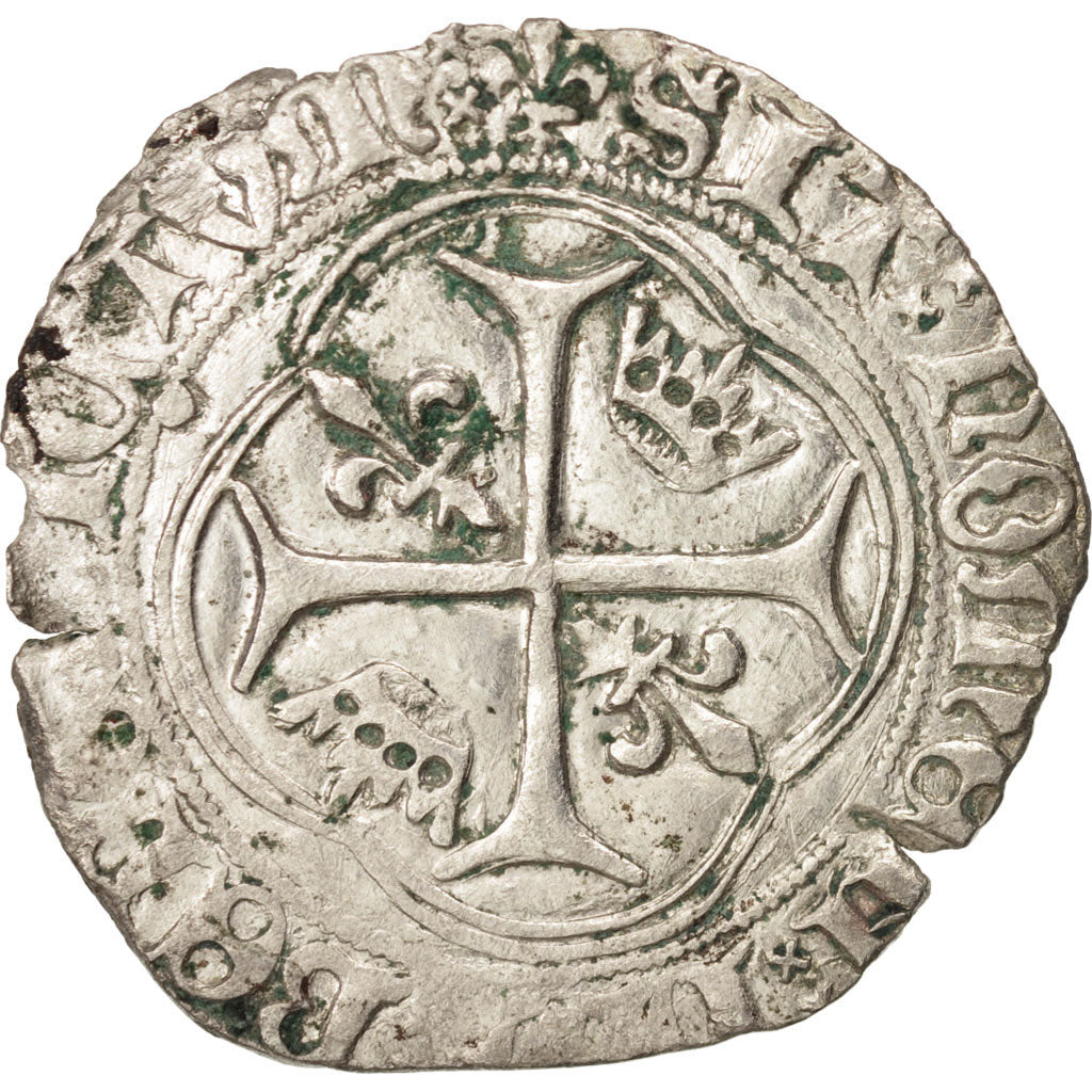 Coin, France, Charles VII, Blanc à la couronne, Paris, EF(40-45), Billon