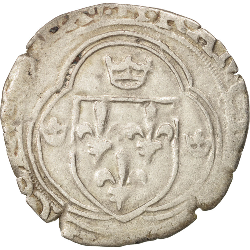 France, Charles VII, Blanc à la couronne, Montpellier, EF(40-45), Duplessy:519