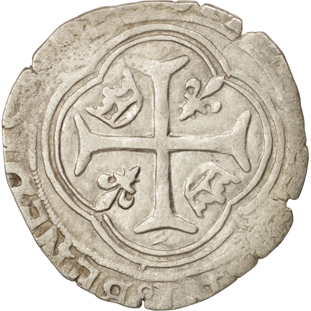 France, Charles VII, Blanc à la couronne, Montpellier, EF(40-45), Duplessy:519