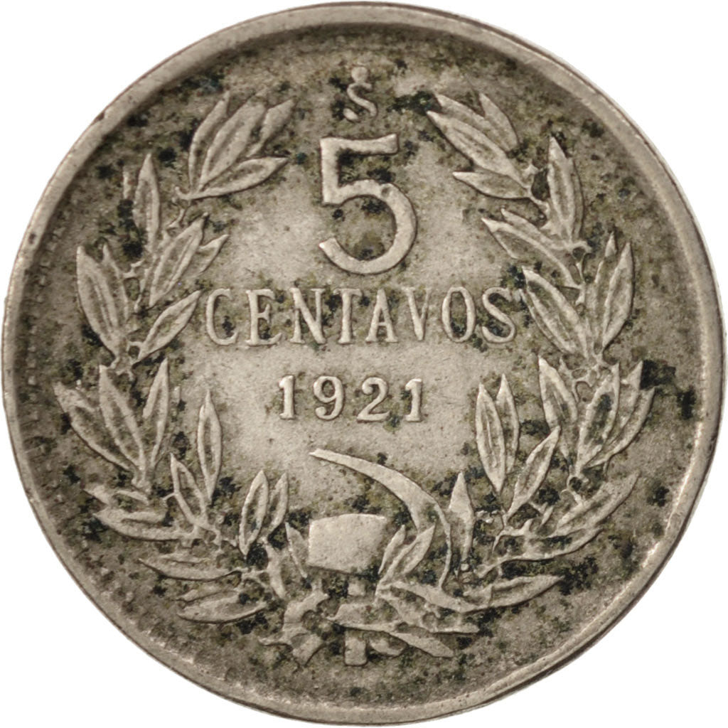 Coin, Chile, 5 Centavos, 1921, EF(40-45), Copper-nickel, KM:165