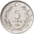 Moneda, Turquía, 5 Lira, 1982, EBC+, Aluminio, KM:949.1