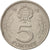 Munten, Hongarije, 5 Forint, 1972, ZF+, Nickel, KM:594
