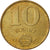 Moneta, Węgry, 10 Forint, 1985, MS(60-62), Aluminium-Brąz, KM:636