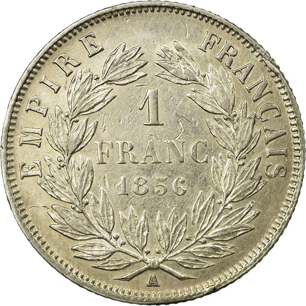 Munten, Frankrijk, Napoleon III, Napoléon III, Franc, 1856, Paris, ZF+, Zilver