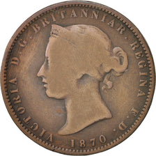 Jersey, Victoria, 1/13 Shilling, 1870, VF(20-25), Bronze, KM:5